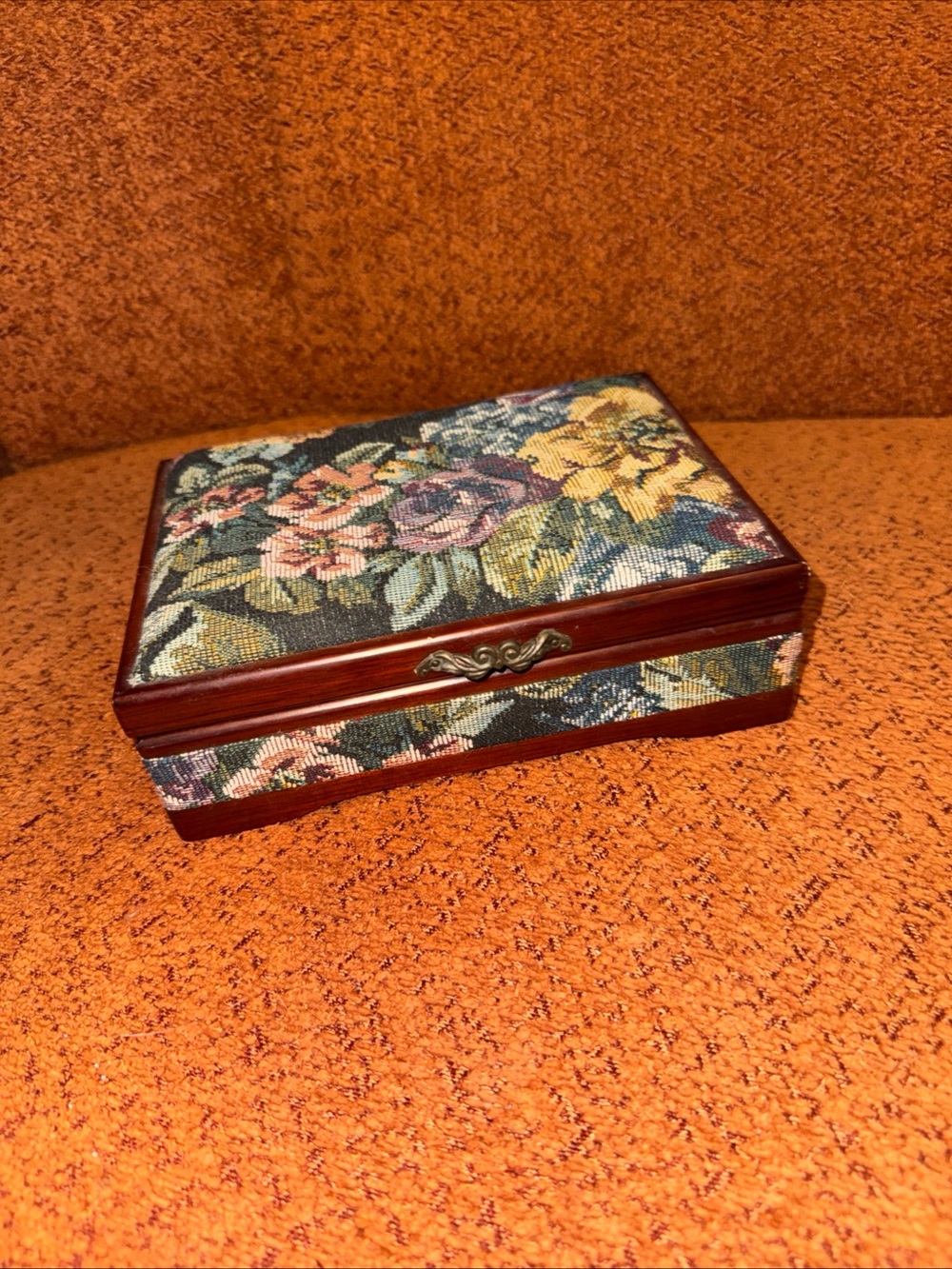 Floral Tapestry Jewelry Organizer Box in Multicolor